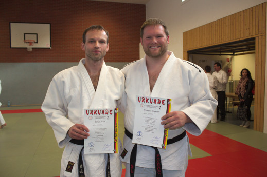 Tobias Kauch und Sebastian Stawowy nach bestandener Prüfung
